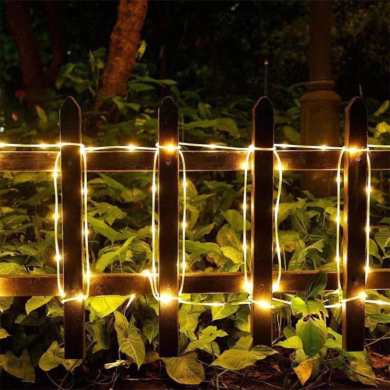 LED Solar Tube Lights - Rainbow Copper String for Outdoor Decoration