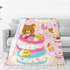 Cartoon Rilakkuma Anime Girls Blanket Super Soft Novelty Plush Throw Blanket For Home Decor Travel Flannel Bedspread Bed Cover
