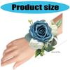Elegant Wrist Flower For Bride Bridesmaid Fabric Artificial Rose Wrist Corsage Wedding Accessory Formal Event Decoration