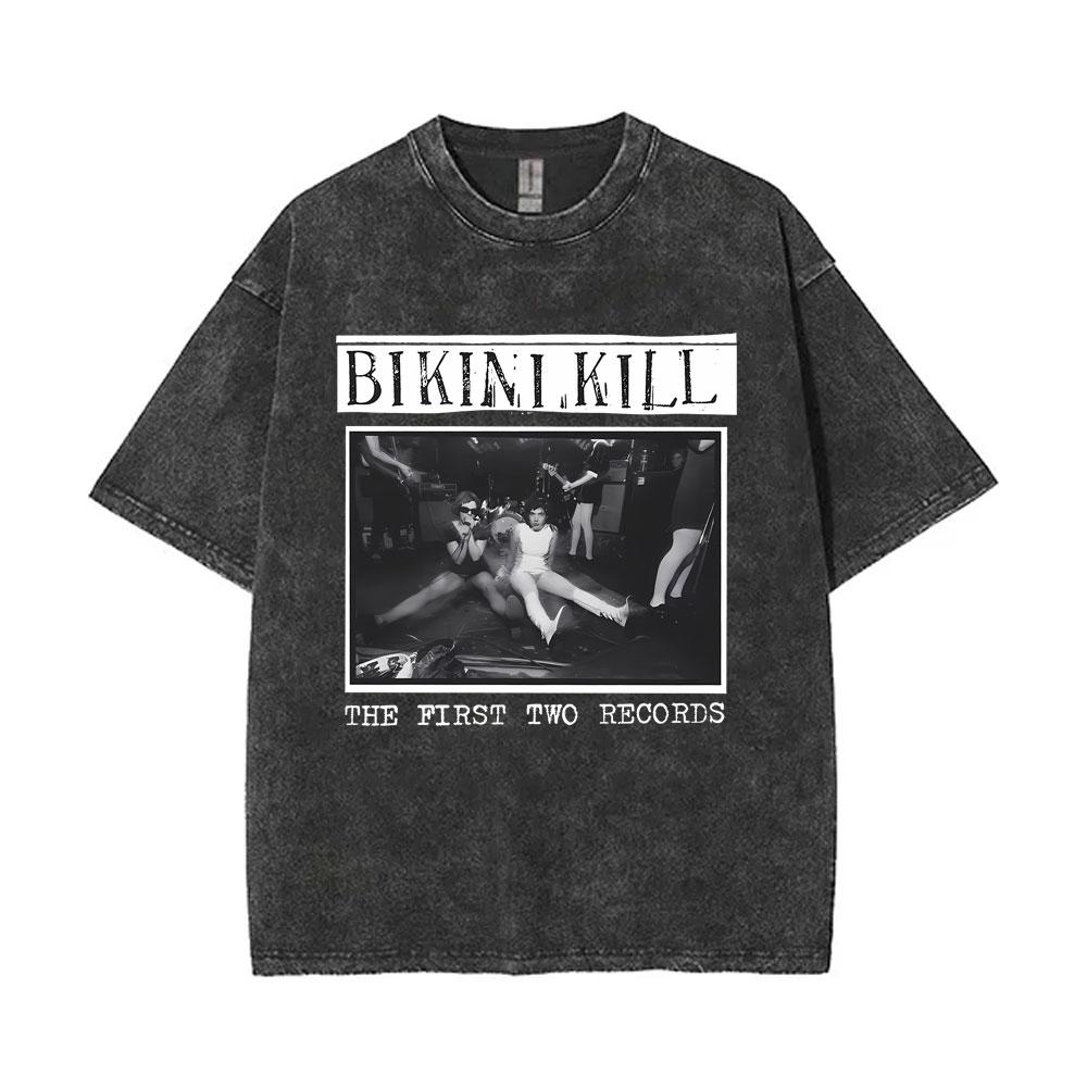 

Washed Vintage Punk Rock Band Bikini Kill Funny Meme T Shirts Mens Women Casual Oversized Short Sleeve High Quality Streetwear S