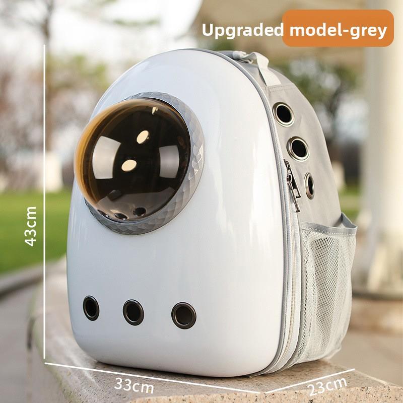 Tragbare transparente Katzentasche für Haustiere zum Ausgehen, atmungsaktive Doppelschulter-Katzentasche für Katzen, Haustiertasche mit großer Kapazität und Seitenöffnung