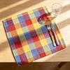 Exquisite Table Setting Napkins Colorful Buffalo Check Napkin, Plaid Cotton Linen Retro Washable Cloth Napkin for Dinner Table, Wedding, Party,