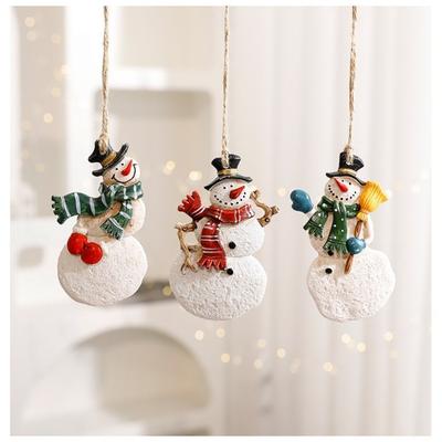 New Resin Christmas Tree Hanging Pendant Santa Claus Snowman DIY Xmas Tree Ornaments Small Christmas Decorations Party Supplies