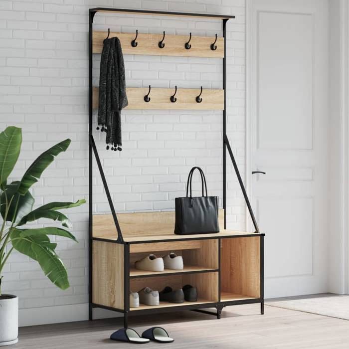 VidaXL Porte-vêtements et rangement des chaussures chêne sonoma 837868