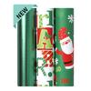 Christmas Wrapping Paper Roll 17 Inch Merry Christmas Santa Claus Gift Wrapping Paper Reversible Winter Holiday Gift Wrap