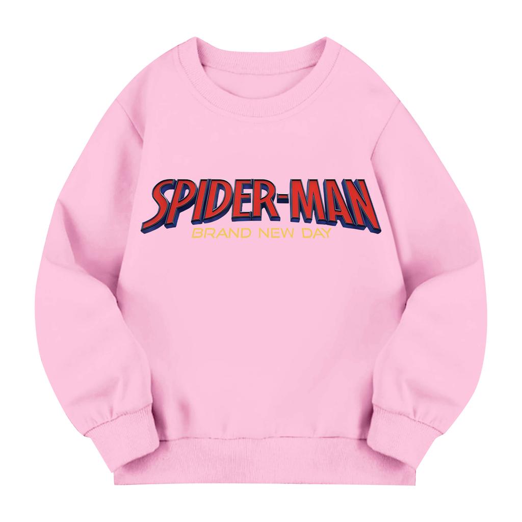 Kids Long Sleeve Neck Sweatshirt, Letter Print Pullover, Loose Fit Top for Boys Girls