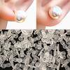 100pcs Round Head TPE Anti Prick Earring Caps Fully Enclosed Earring Backs Non Slip Double Round Support Plastic Earring Stopper