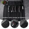 Chef Knife Bag Cleaver Knives Black Canvas Roll Bags Scabbard Portable Storage Carry Organizer Kitchen Tools Knives Holder