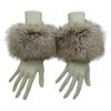 1 Pair Faux Fur Wrist Warmers Fluffy Women Plush Sleeve Cuffs Windproof Thermal Accessory for Jackets Sweaters