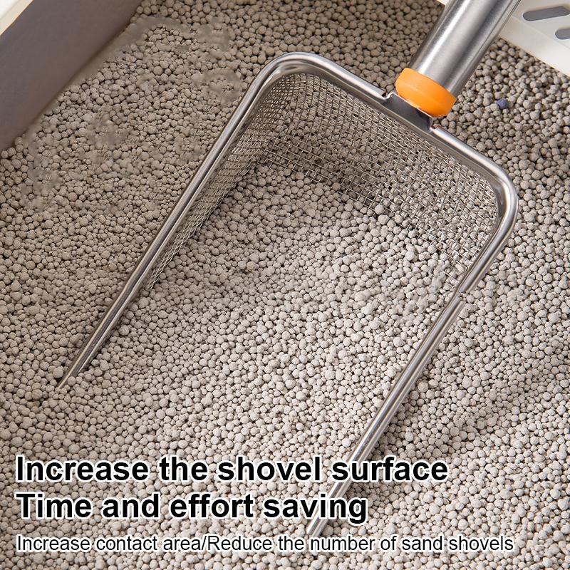 1pcs Stainless Steel Fine Mesh Cat Litter Scoop Easy To Clean Non-Stick Shovel For Reptiles Sand Efficient Durable Litter Scoop