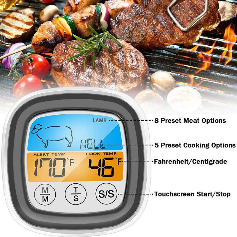 Termómetro digital para alimentos con pantalla LCD de lectura remota, sonda para carne, para cocinar en la cocina, barbacoa, pavo