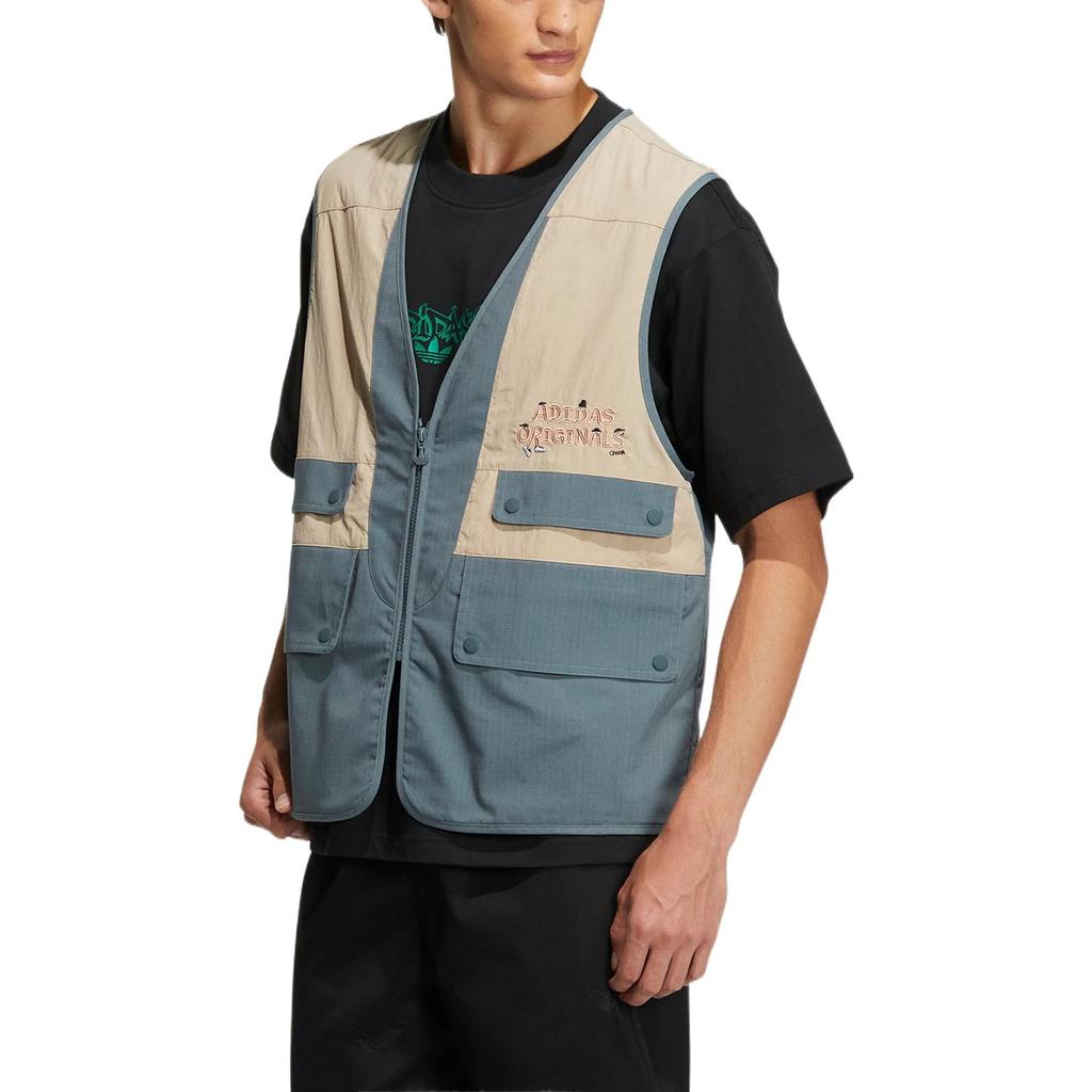Adidas Originals Trefoil Patchwork Multi-Pocket Zip Vest Unisex Vest Multicolor IA8477