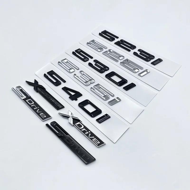 3D ABS Letter 520i 523i 525i 528i 530i 535i 540i Logo Badge Emblem For BMW 5 Series E60 E61 F10 F11 G30 Car Trunk Decal Sticker