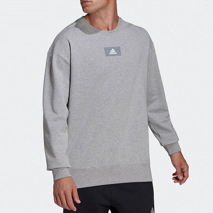 Adidas Crew Neck Training Knit Sweatshirt Men Tops Gray HE4351