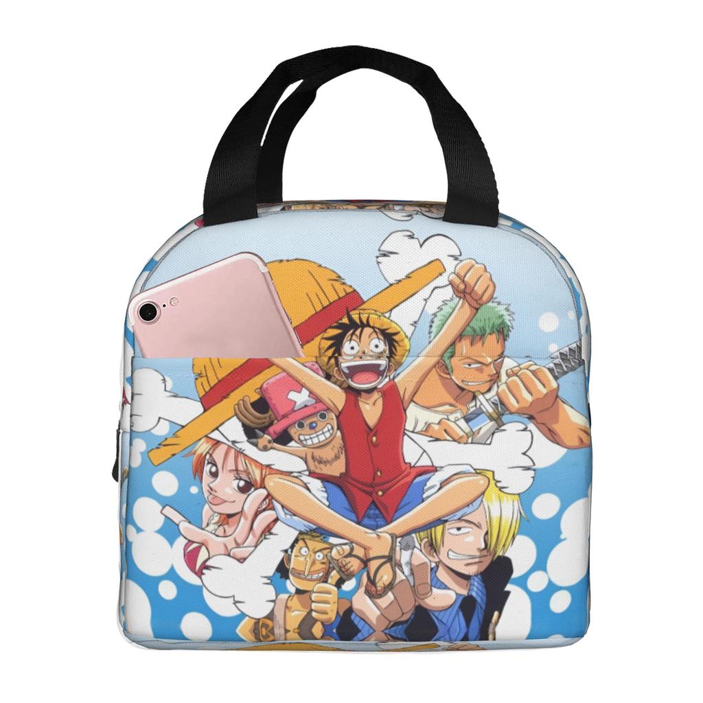 Custom One Pieces Insulated Lunch Bags for Camping Travel Manga Portable Thermal Cooler Lunch Box Unisex