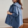 Trenchcoat mit Kapuze und langen Ärmeln, Damenbekleidung für Frühling und Herbst, locker und modisch, lässig für den Weg zur Arbeit, koreanische Version, Oberteil