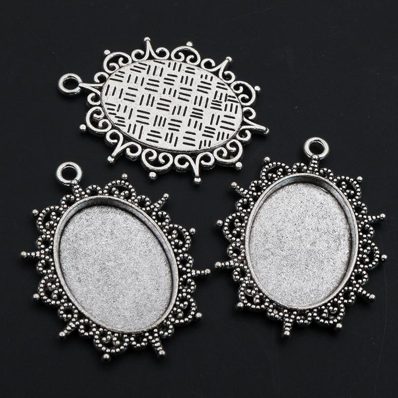 10 pièces 18x25mm Taille intérieure 3 couleurs Style classique Cabochon Camée Base Monture Charms Pendentif Bijouterie