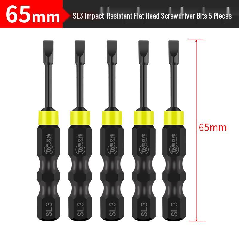 Impact-Resistant Slotted Drill & Screwdriver Bit for Electric and Pneumatic Tools