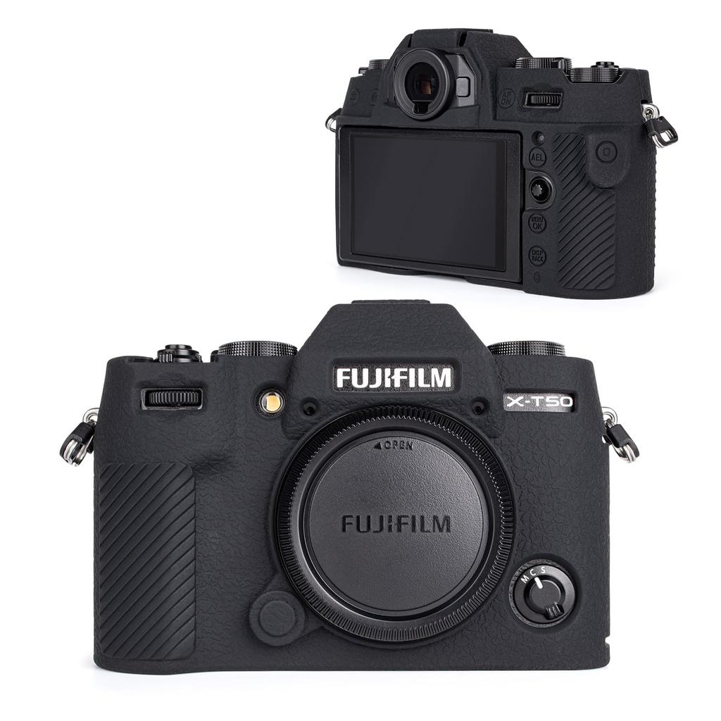 Kinokoo Fujifilm XT50/X-T50 Case, XT50 Cover, Soft Silicone Protective Cover for XT50 Camera, Full Protection, Removable, Non-Slip (Black)