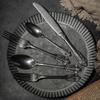 Set de Tacâmuri Vintage Înrelief Cuțit Lingură Furculiță, Stil Regal European, Cuțit Furculiță Lingură de Lux pentru Steak pentru Restaurant