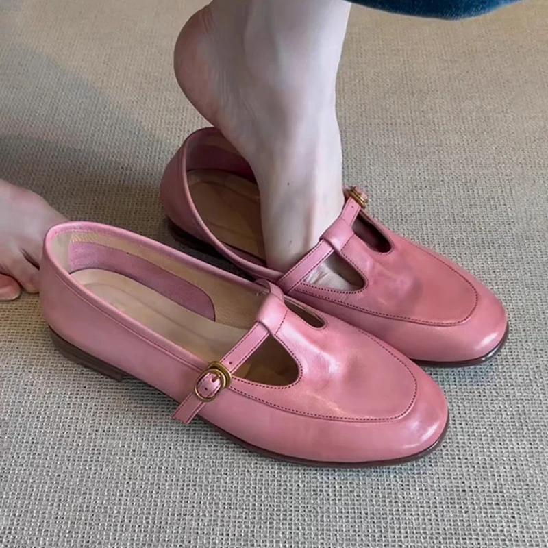 Women's Flats Loafers Shoes Casual Sneakers Shallow Mary Jane Shoes 2025 Summer New Sandals Walking Leather Zapatillas De Mujer