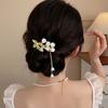 Retro Fan-Shaped Tassel Hair Comb - Hanfu Headdress Accessory Hairpin