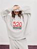 Trendy Print High Neck Women's Casual Loose Sweatshirt for Spring and Autumn