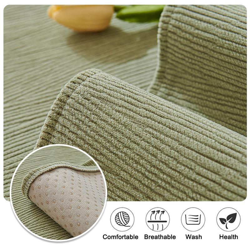 Four Seasons Universal Chenille Sofa Cover Sofa Pad Solid Color Striped Sofa Mat for Living Room Non-Slip L Shaped Couch Cushion