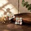 Explosive irregular geometric hollow splicing hand-painted enamel colored stud earrings personalized light luxury explosive women's earrings