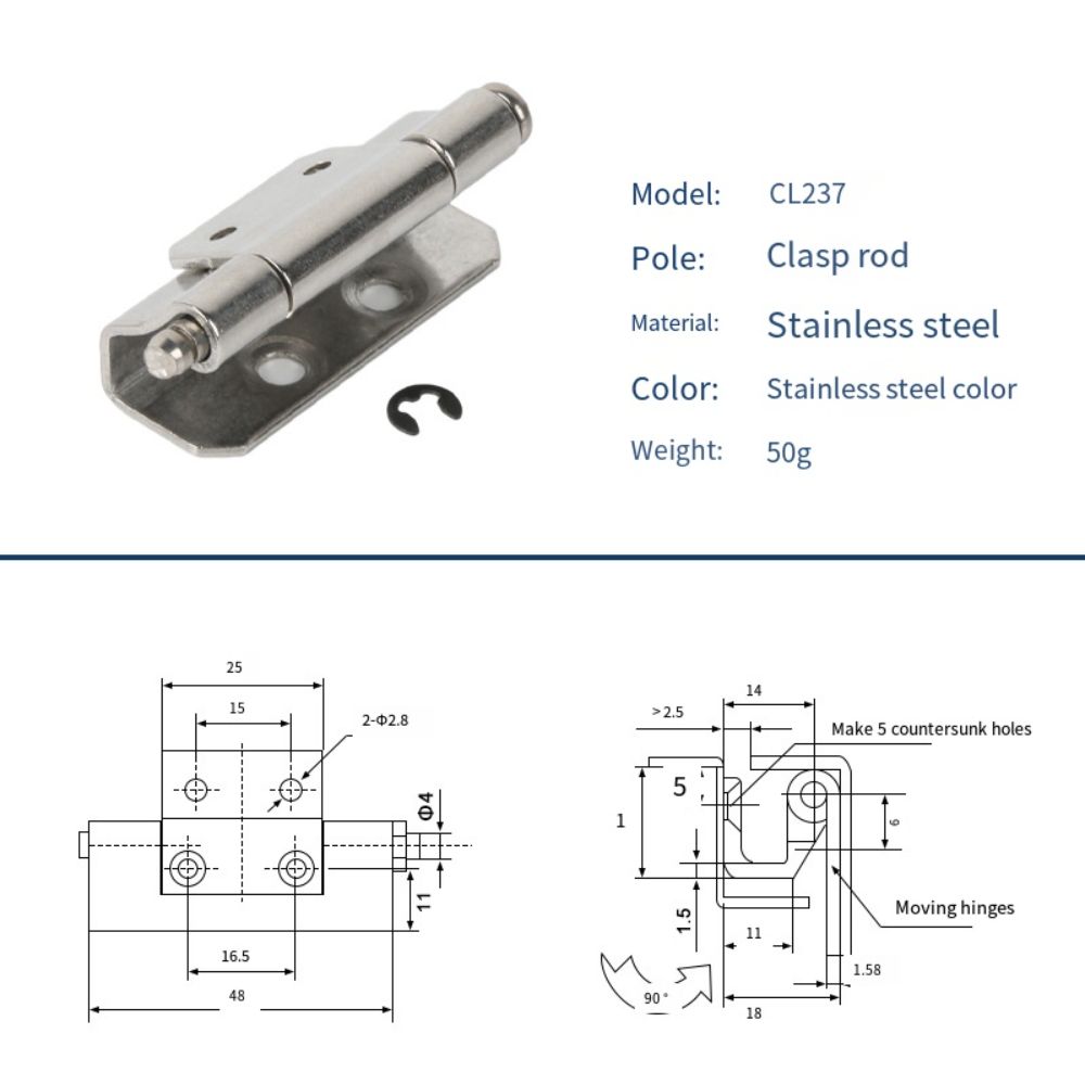 Plug Type Distribution Box Welding Hinge Iron Stainless Steel Hinge  Electrical Control Switch