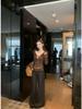Women's Slim Fit Fur Collar Long Sleeve Top with Tie – Autumn/Winter Chic