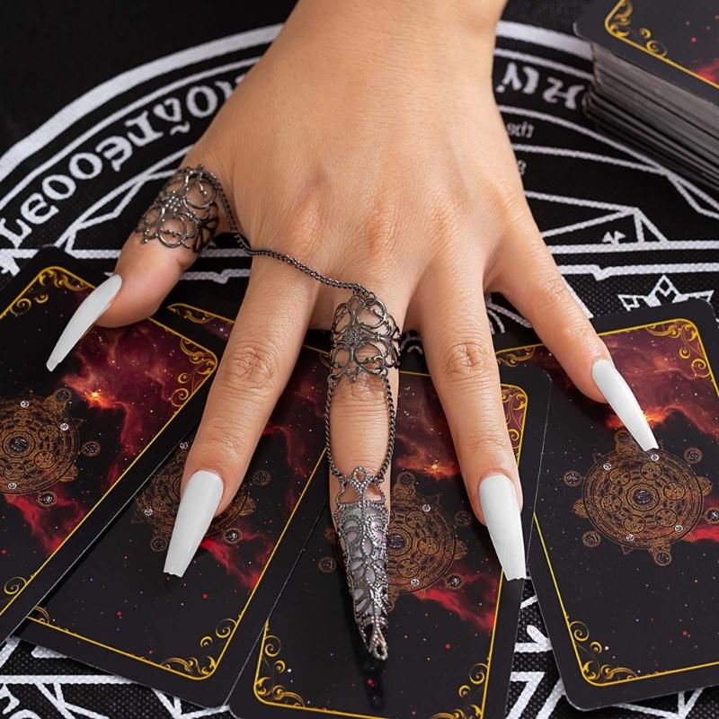 Women Fingertip Claw Nail Ring Decoration Accessory Nail Art Finger Joint Protector Halloween Cosplay Drama Dance Performance