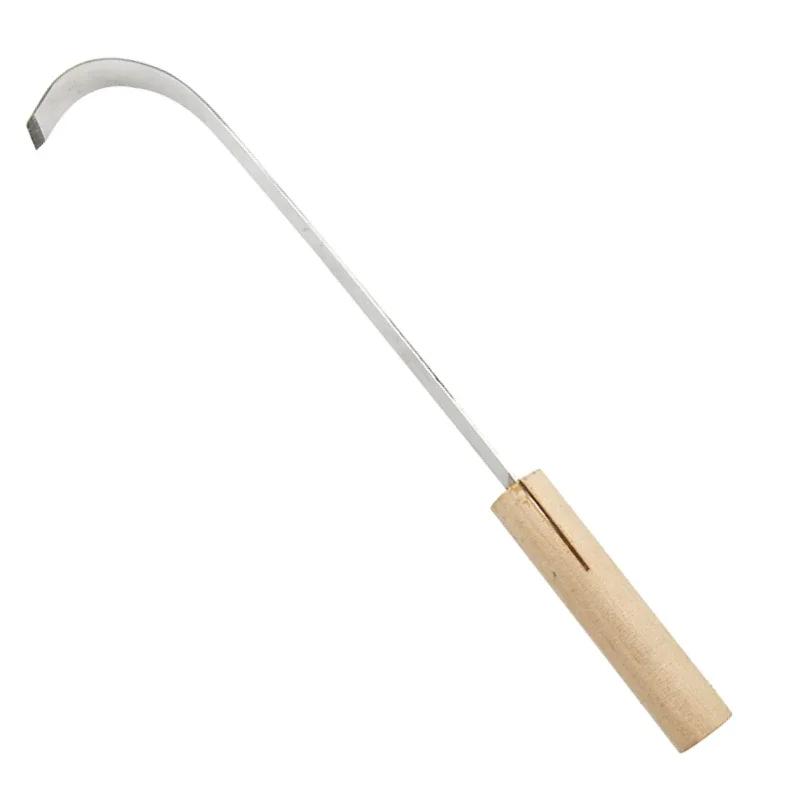 Edelstahl Keramik Trimmwerkzeug Gebogen Skip Messer Scharfe Klinge DIY Holzgriff Textur Grob Schnitzen Keramik Ton Werkzeuge