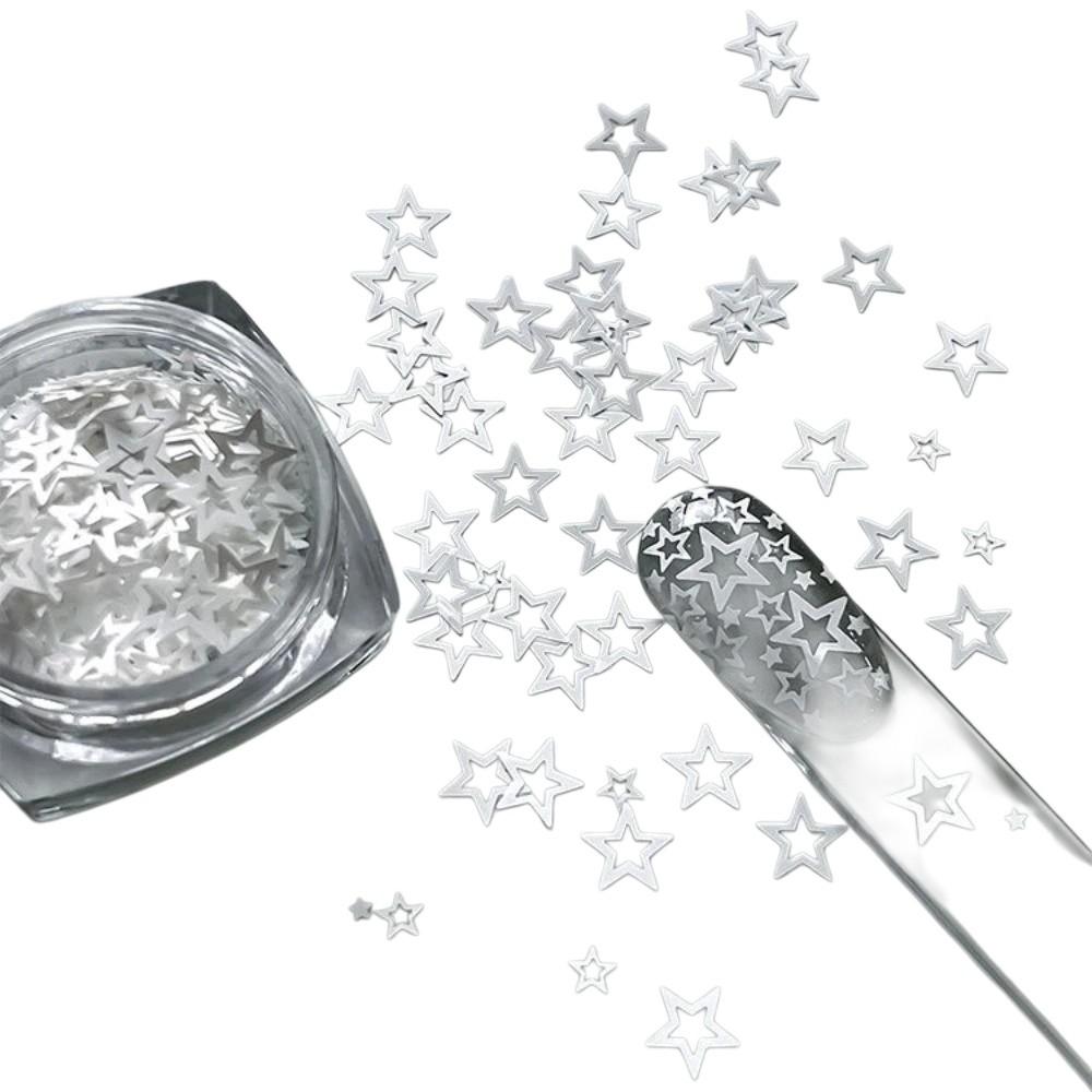 Hollow Out Five-pointed Star Glitter Nail Charms Colorful Minimalist Sequins Nail Decorations DIY Glitter Nail Accessories
