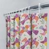 Modern Bathroom Decor: Brightly Colored Bird Print Shower Curtain For Home Decoration Purple, Pink, Orange Green