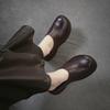 2026 Summer New Classic Retro Mule Sandals Breathable Full Cowhide Thick Sole Height Increasing Women Shoes