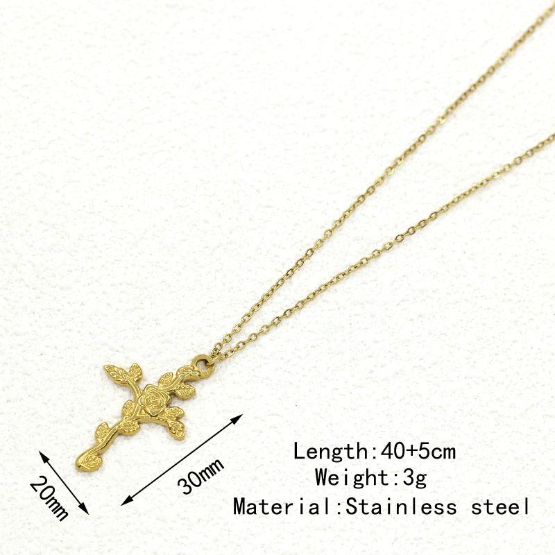 Gold-Plated Stainless Steel Women's Sun Pendant Necklace