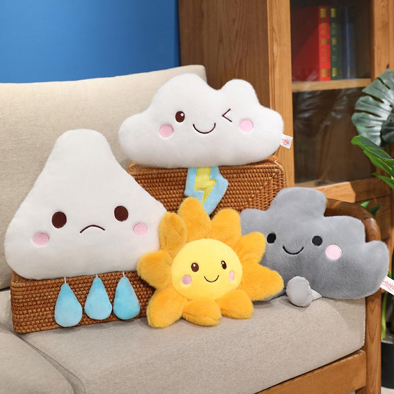 New Cartoon Weather Series Plush Toys Cute Sun Lightning Cloud Raining Pendant Doll Funny Weather Forecast Game Props Home Decor