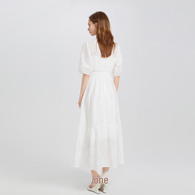 Women's V-Neck Embroidered Midi Dress