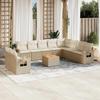 VidaXL Garden Lounge Set with Cushions 11 Pcs, Patio Sofas, Patio Furniture Set, Outdoor Furniture, Beige 3224637