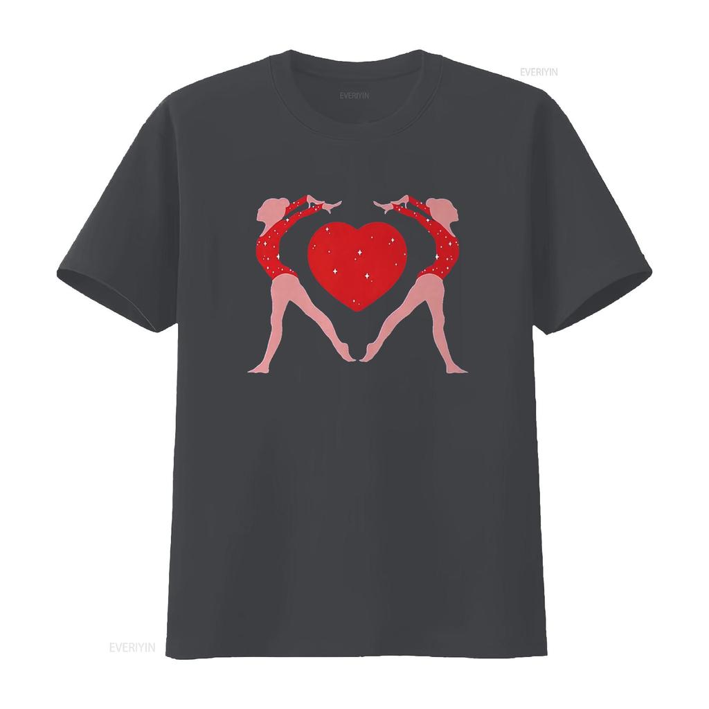 Womens Big Girls Gymnastics Gymnast Heart Love Youth T Shirt Black 2XL vintage Washed Comfortable Slightly designer clothes