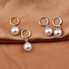 Nuovi Orecchini a Pendente con Perle Finte Bianche alla Moda per Donna Colore Oro Piccoli Cerchi Huggies Orecchini Gioielli da Matrimonio Regalo
