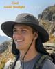 Men's Wide Brim Sun Hat with Neck Flap for Fishing Hiking UV Protection