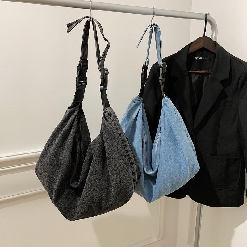 Vintage Tote Bag Women's Denim Bag Lightweight Large Capacity Shoulder Crossbody Bag