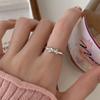 Sweet Bow Index Finger Rings For Women Mini Bowknot Design Simple Plain Opening Ring Gift For Girl Jewelry Accessories