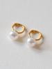 Lucore Silver 925 Freshwater Pearl One-Touch Silver Earrings