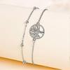 Dww-1 X 25cm Women's Bracelet Tree of Life 925 Sterling Silver Zirconia Adjustable Bracelet Gift for Women