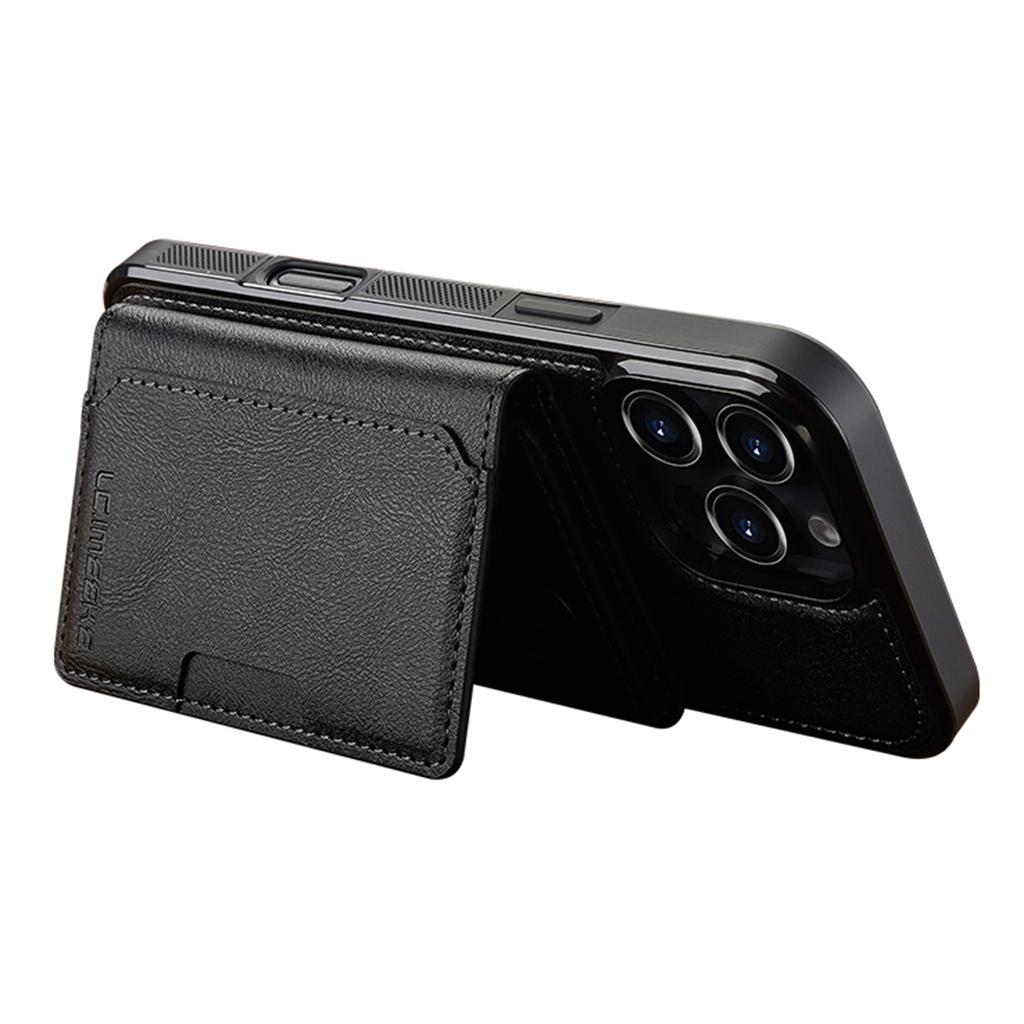 For iPhone 16 Pro Magnetic Phone Case Leather Back Cover with Detachable Card Holder