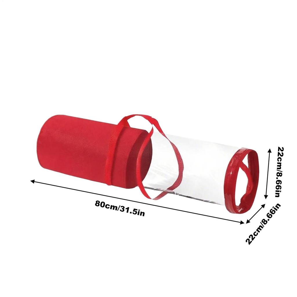 Wrapping Paper Holder Paper Roll Holder Christmas Decor Organizer With Zipper Transparent Holiday Decoration Box For Strap