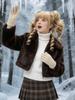 Golden Double Ponytail Braided Wig with Bangs Fluffy Layered Wavy Curly Glossy Synthetic Cosplay Anime Lolita
